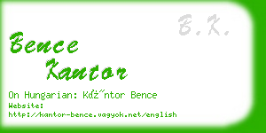 bence kantor business card